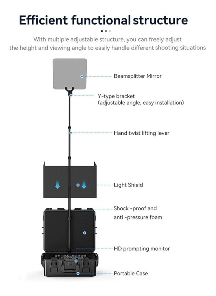 Desview TP200 Teleprompter Portable Landing Teleprompter 17inch 1000nits Screen for Conference Live Video Recording - pzsku/ZB925B45E776AC39FCC3FZ/45/_/1740475030/7d19b97a-35ec-4682-804a-7f4001e12b8f