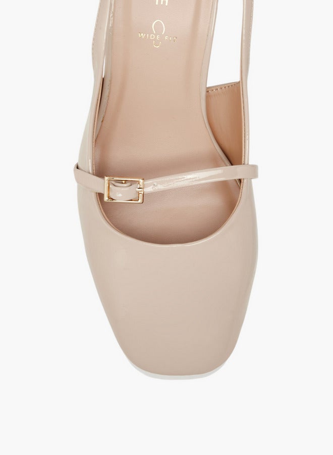 Celeste Women's Solid Slingback Slip-On Shoes with Block Heels - Image 4