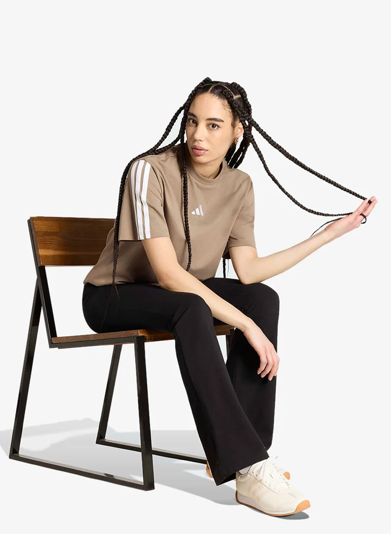 Adidas KHASIX/WHITE 3-Stripes Boyfriend T-Shirt for Women | Best Price UAE