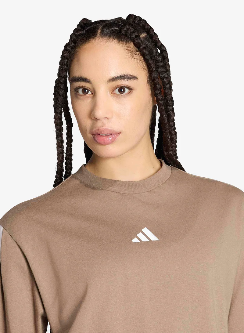 Adidas KHASIX/WHITE 3-Stripes Boyfriend T-Shirt for Women | Best Price UAE