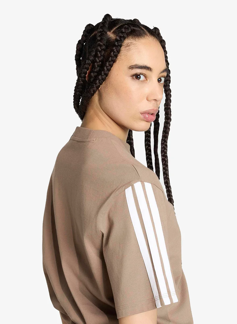 Adidas KHASIX/WHITE 3-Stripes Boyfriend T-Shirt for Women | Best Price UAE