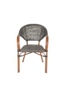 LIVING ACCENTS Textilene Fabric Aluminium Outdoor Chair Brown and Grey 82 x 57 x 62 cm SW23-ZF3022C  - Image 1