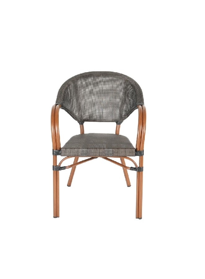 LIVING ACCENTS Textilene Fabric Aluminium Outdoor Chair Brown and Grey 82 x 57 x 62 cm SW23-ZF3022C - Image 1