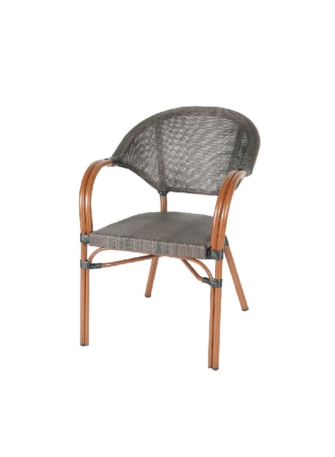 LIVING ACCENTS Textilene Fabric Aluminium Outdoor Chair Brown and Grey 82 x 57 x 62 cm SW23-ZF3022C - Image 2