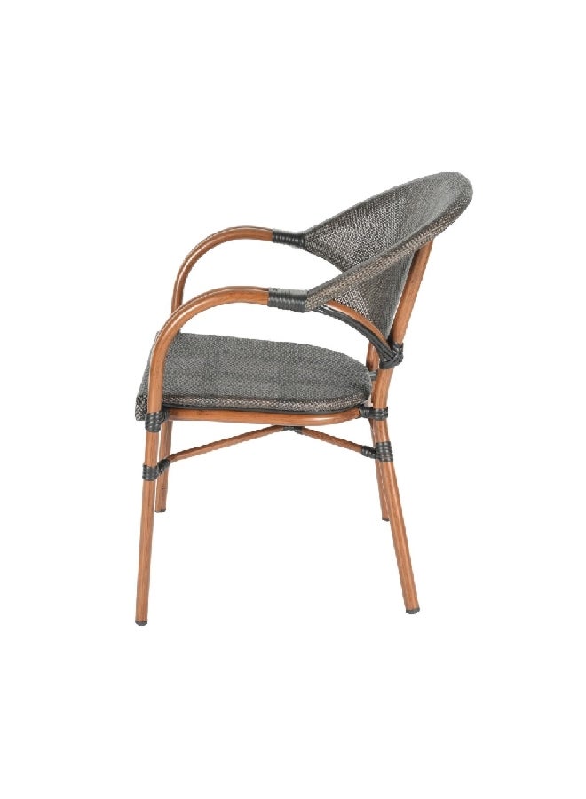 LIVING ACCENTS Textilene Fabric Aluminium Outdoor Chair Brown and Grey 82 x 57 x 62 cm SW23-ZF3022C - Image 3