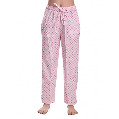 CIERGE Women's Cotton Cheque Printed Pyjama/Casual Style Pajama Trackpant Loungewer (Red, Blue, Brown; Pack Of 3) - Image 3