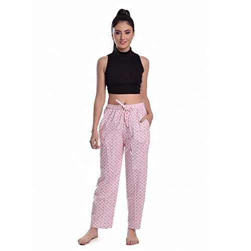 CIERGE Women's Cotton Cheque Printed Pyjama/Casual Style Pajama Trackpant Loungewer (Red, Blue, Brown; Pack Of 3) - Image 2