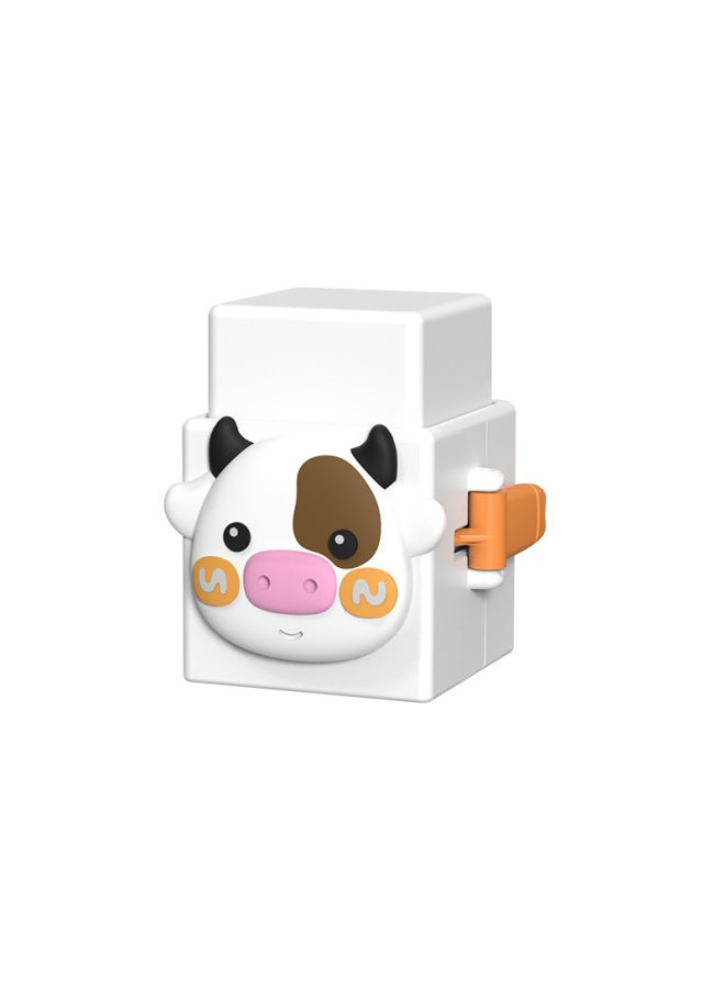 Pressing Stacking Music Cute Cartoon Animals Stacking High Interesting Deformation And Building Blocks Children's Educational Early Education Toys-Color:White Cow-Specifications:Standard - Image 1