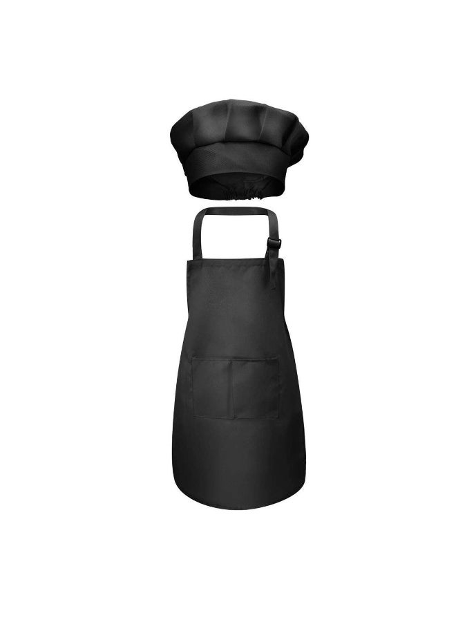 Children Solid Color Sleeveless Apron Set Little Boys Girls Kindergarten Interest Class Gouache Painting Stain Resistant Apron with Hat