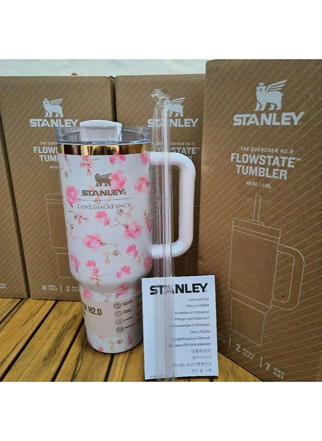 Stanley - Stainless Steel Vacuum Insulated Tumbler with Lid and Straw for Water, Iced Tea or Coffee, Smoothie and More, 40 oz,white - Image 1