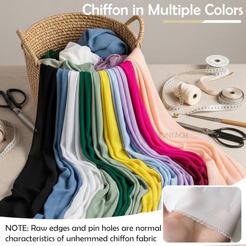 IONTACH 60" Chiffon Fabric by The Yard Pre-Cut Sheer Fabric for Wedding Arch Draping Fabric Swag Curtain Scarf Party Backdrop Decoration Ceiling Decor (Black, 1 Yard) - Image 4