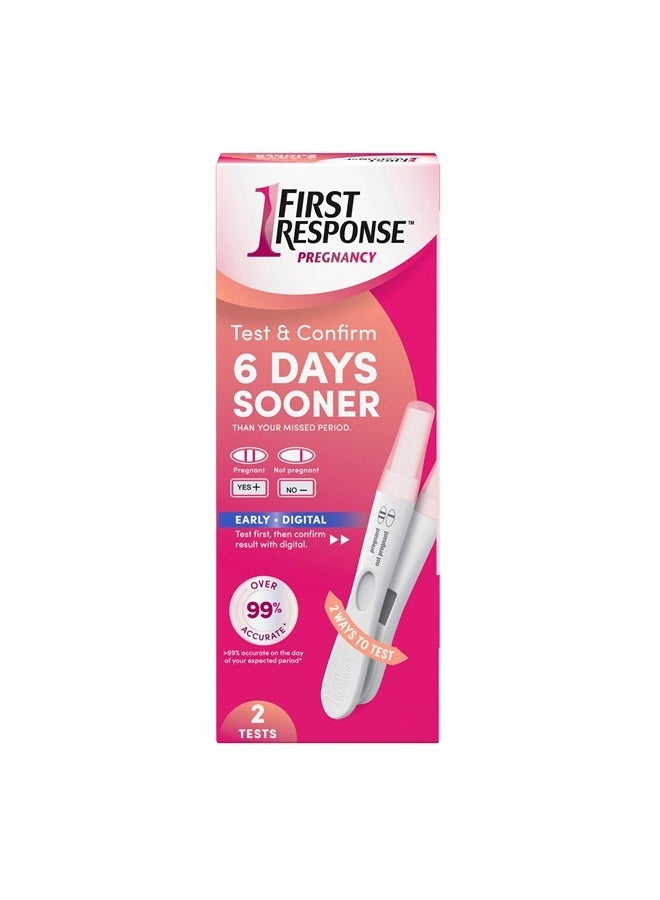 First Response Test & Confirm Pregnancy Test, unisex adult 1 Line Test and 1 Digital Test Pack - Image 1