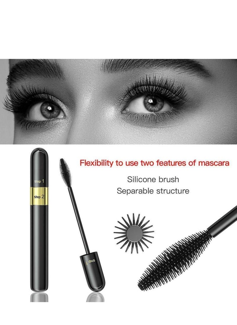 ماسكارا 2 في 1 4D Lash Mascara Thrive لإطالة الرموش وتكثيفها بشكل طبيعي 5 مرات، ماسكارا أساسية سميكة وممدودة ومضادة للماء وغير ملطخة