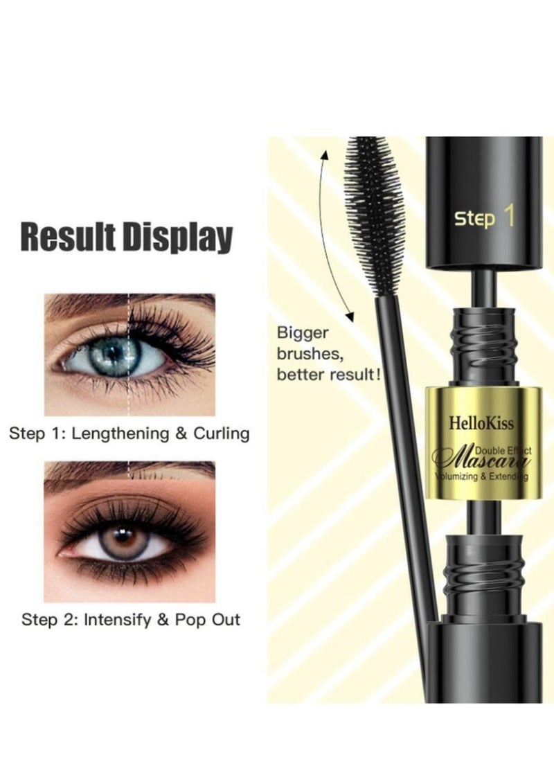 ماسكارا 2 في 1 4D Lash Mascara Thrive لإطالة الرموش وتكثيفها بشكل طبيعي 5 مرات، ماسكارا أساسية سميكة وممدودة ومضادة للماء وغير ملطخة