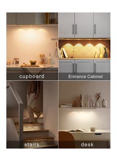 KASTWAVE Under-Cabinet Light, LED Under Cabinet Wireless Light, Closet Lights with Motion Sensor, USB Rechargeable Cat's Eye Hill Corrugated Night Lights for Indoor Kitchen Closet Stairway (Black 15.75in/40cm)  - Image 3