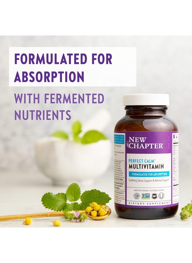 New Chapter - Perfect Calm - Daily Multivitamin for Stress & Mood Support with B Vitamins + Holy Basil + Lemon Balm + Organic Non-GMO Ingredients - 144 Count - Image 1