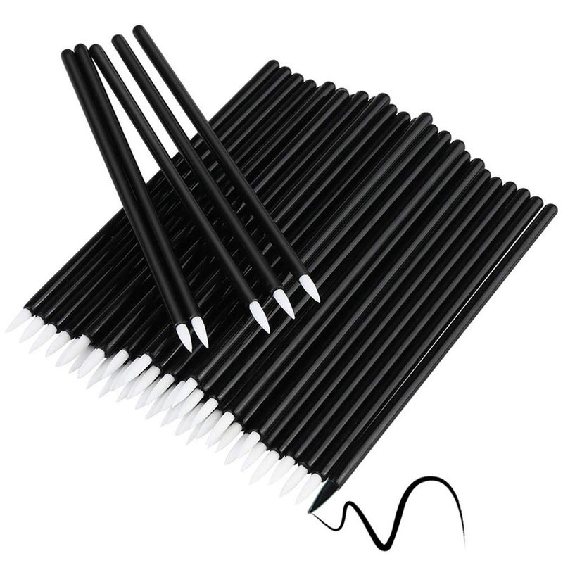 Bysiter Disposable Eyeliner Brush Eye shadow Applicator Fine Point Eye Liner Pens Lip Liner brushs Cosmetic Wands Makeup Tool setï¼Œ200pcs (Black) - Image 1