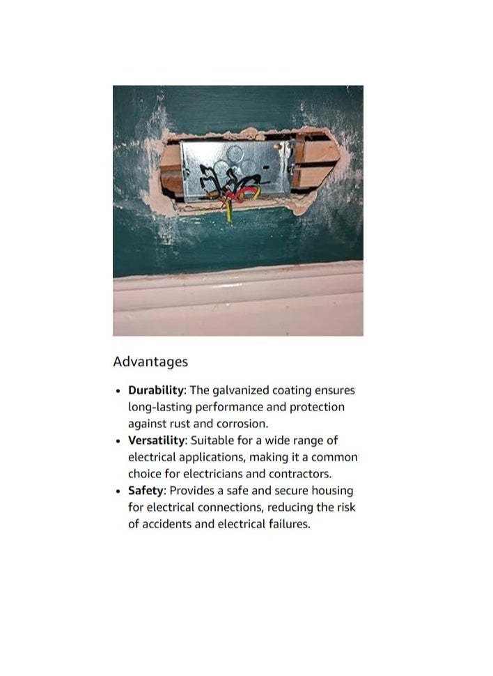 ABBASALI - Double 2 Gang Galvanised Metal Back Box 35mm Deep Flush Mount Pattress Box - Image 1