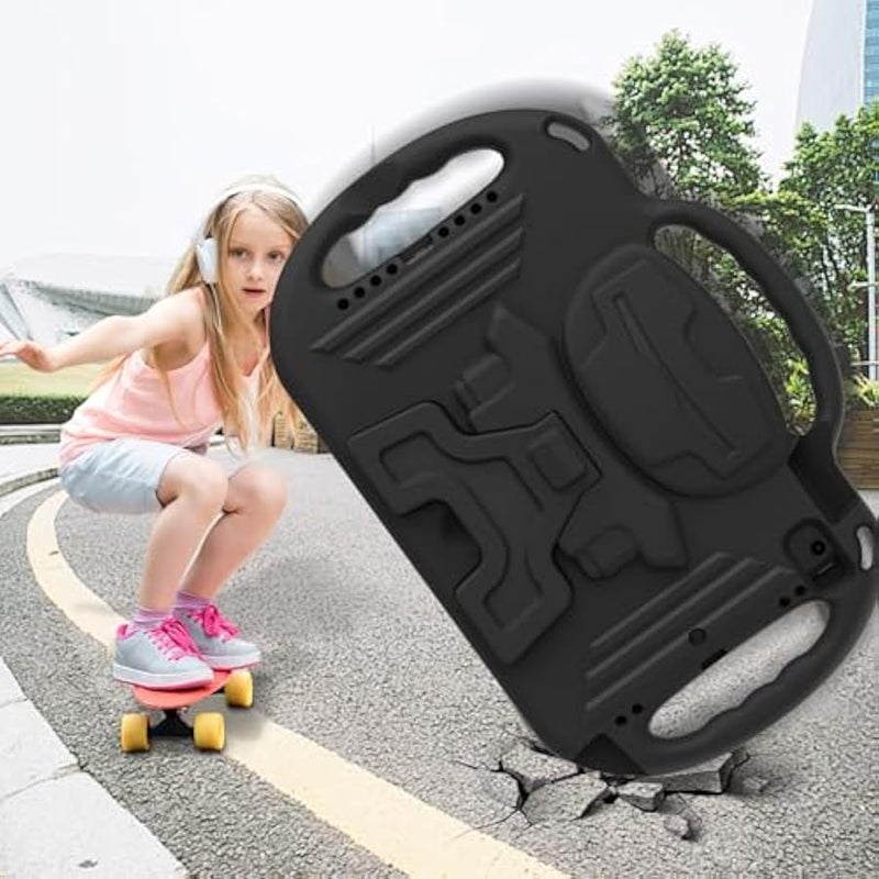 AVAWO Kids Case for New iPad 9th Generation 10.2 inch 2021 with Lanyard,iPad 8th/7th Generation Case for Kids, Shockproof Handle Stand Shoulder Strap Bumper Cover for iPad 2021/2020/2019,Black - Image 5