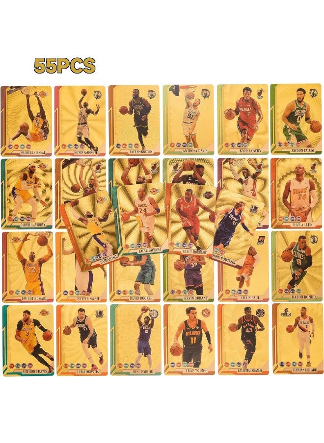 Generic - 55-Piece Basketball Star Card, Card Game Booster Packs, NBA Cards, Basketball Card Trading Card, Gold Foil Cards, No Repeat, Collectible Rare Golden Cards Best Gift for Collectors and Kids - Image 1