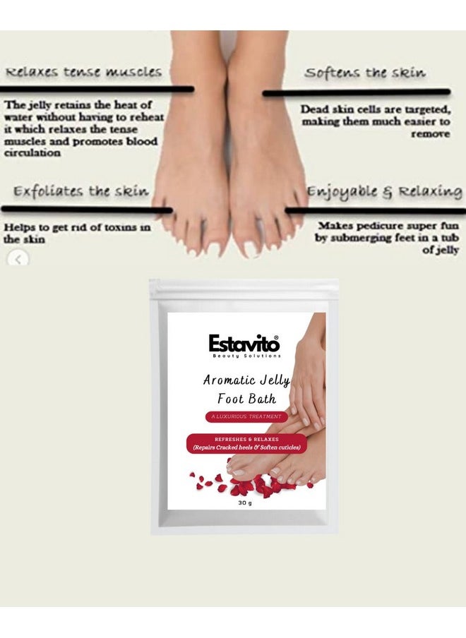 ESTAVITO - Jelly Soothing Foot Bath With Rose Petals 30Gms (Pack Of 3) |Repairs Cracked Heels And Softens Cuticles| - Image 1