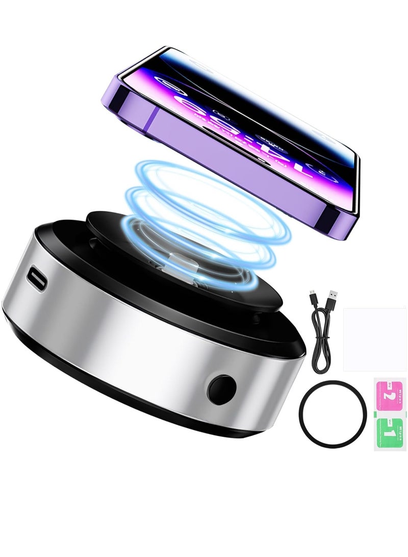 ELTRAZONE Vacuum Magnetic Suction Cup Phone Mount,360 Rotation Magnetic Car Cell Phone Holder,Suction Cup Car Phone Mount,Universal Adjustable Windshield Dashboard Mobile Phone Holder (Silver) - Image 1