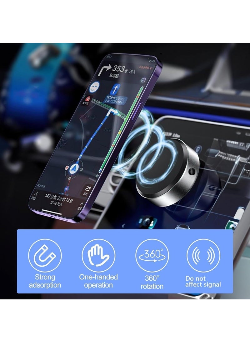 ELTRAZONE Vacuum Magnetic Suction Cup Phone Mount,360 Rotation Magnetic Car Cell Phone Holder,Suction Cup Car Phone Mount,Universal Adjustable Windshield Dashboard Mobile Phone Holder (Silver) - Image 2