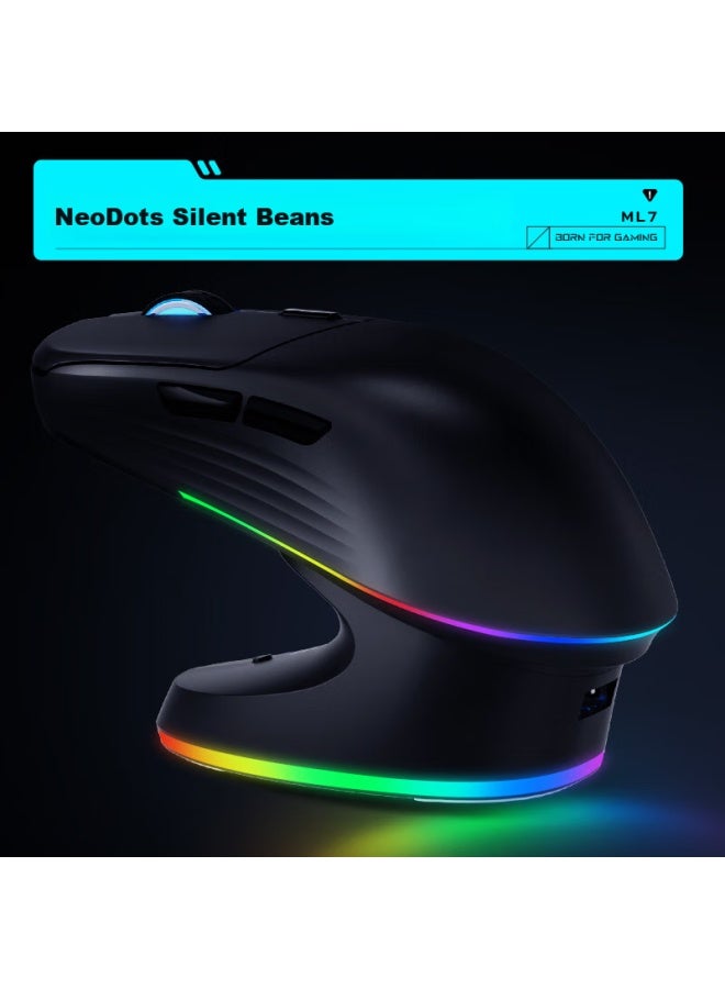 Thunderobot Ml7 Pro Wireless Gaming Mouse Bluetooth 2.4g Wired Mouse Paw3311 Lightweight Large Hand Mouse 12000dpi Wireless Charging Dock White - Image 3