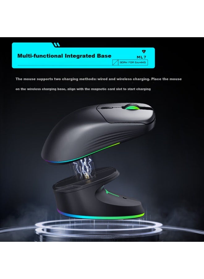 Thunderobot Ml7 Pro Wireless Gaming Mouse Bluetooth 2.4g Wired Mouse Paw3311 Lightweight Large Hand Mouse 12000dpi Wireless Charging Dock White - Image 5