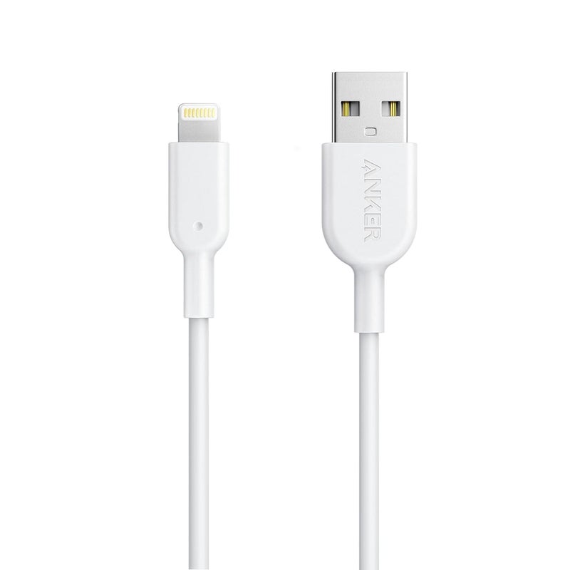 Anker Powerline II Lightning Cable, [3ft MFi Certified] USB Charging/Sync Lightning Cord Compatible with iPhone SE 11 11 Pro 11 Pro Max Xs MAX XR X 8 7 6S 6 5, iPad and More (White) - Image 1