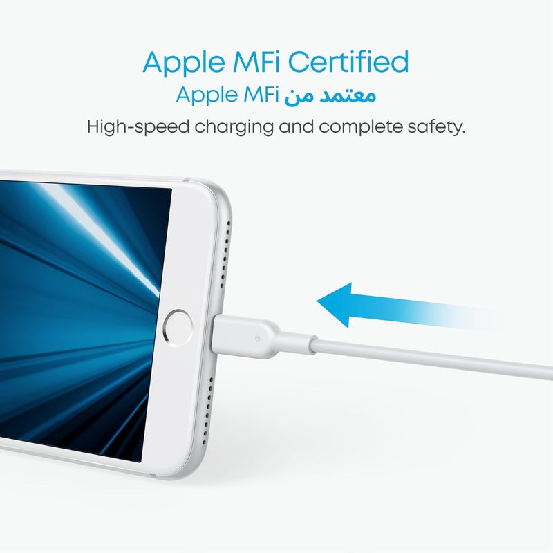 Anker Powerline II Lightning Cable, [3ft MFi Certified] USB Charging/Sync Lightning Cord Compatible with iPhone SE 11 11 Pro 11 Pro Max Xs MAX XR X 8 7 6S 6 5, iPad and More (White) - Image 2