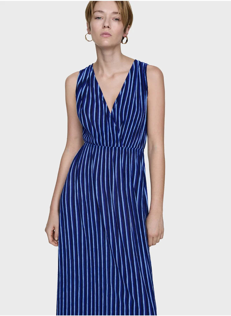 مانجو Stripe-Print Dress With Bow