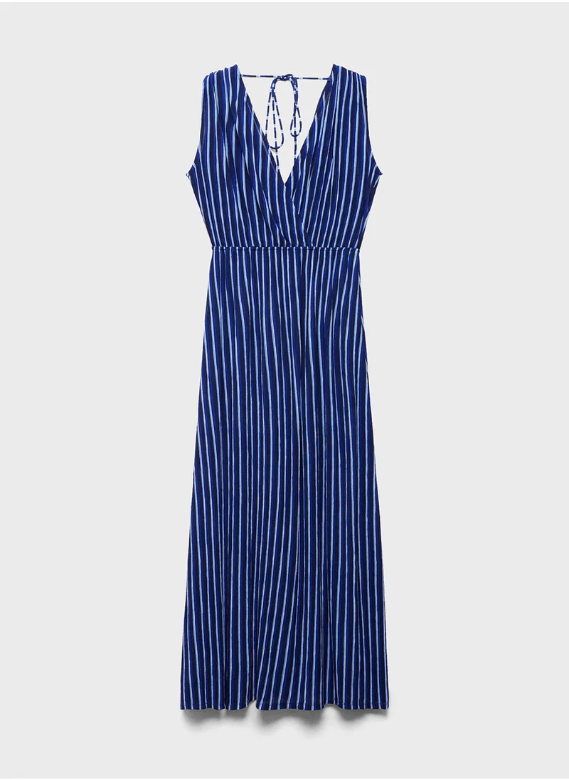 مانجو Stripe-Print Dress With Bow
