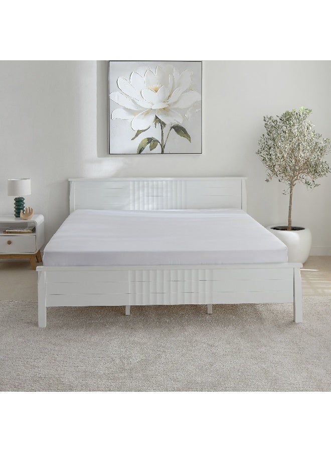 Home Box Opulent Luxe Cotton Solid Queen Fitted Sheet - 150x200+40 cm - Image 1