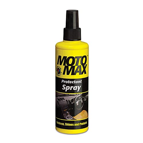 Motomax Protectant Spray (100 ml)| Repels dust, pollutants| Protect, Restore faded vinyl, plastic, leather, dashboard, rubber, tyres of Cars, Bikes, Motorcycles & Scooty| Provides long lasting shine - Image 1