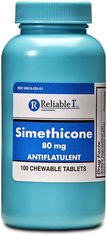 Reliable 1 Simethicone 80mg AntiGas 100 Peppermint Tablets 1 Bottle - Image 1