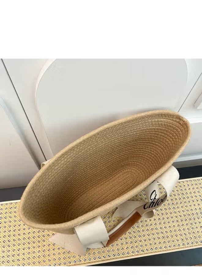 Chloe Chloé Straw Tote：Logo - Emblazoned Straps, Beachy Chic 39cm*24cm*9cm - Image 2
