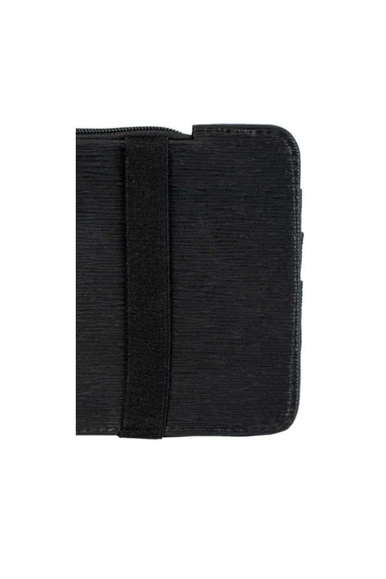 منظم واقي الشمس للسيارة من الجلد الصناعي مع فتحات للبطاقات وجيب شبكي ومشبك مغناطيسي للنظارات الشمسية وحامل أقلام - مناسب للسيارات وسيارات الدفع الرباعي - أسود مخطط - Image 2