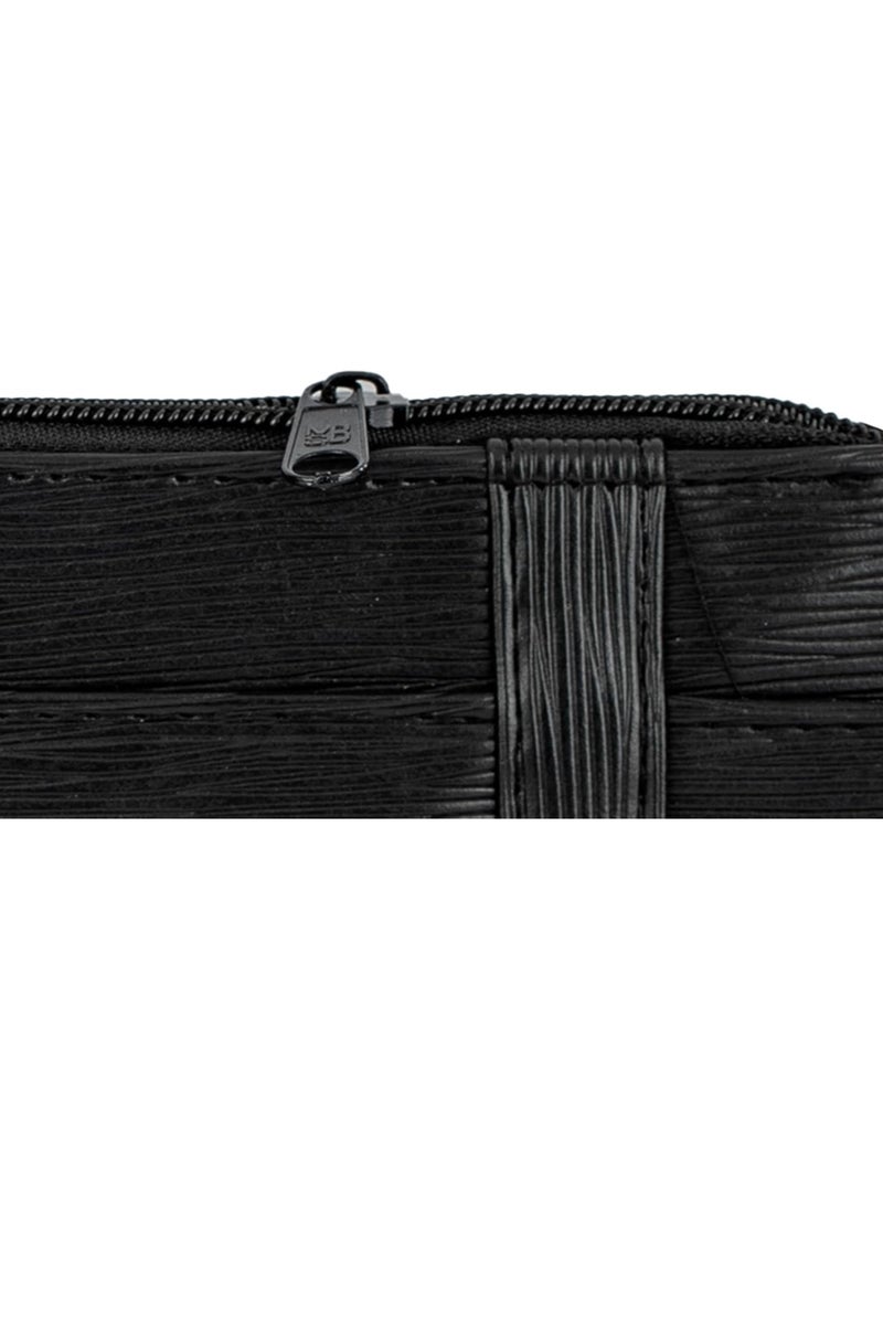 منظم واقي الشمس للسيارة من الجلد الصناعي مع فتحات للبطاقات وجيب شبكي ومشبك مغناطيسي للنظارات الشمسية وحامل أقلام - مناسب للسيارات وسيارات الدفع الرباعي - أسود مخطط - Image 5