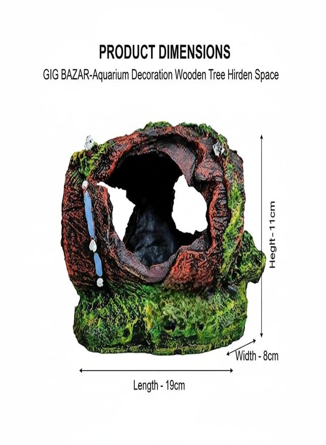 GIG BAZAAR- Aquarium Decoration Artificial Wooden Tree Hidden Space for Small Fish & Shrimp Hideawa Decorative Ornaments for Aquarium Decoration Toy - Image 3