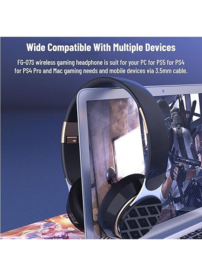 سماعة ألعاب لاسلكية فوق الأذن ، ميكروفون مدمج ، سماعة رأس بلوتوث 5.0 ، سماعة ستيريو فوق الأذن ، فتحة ذاكرة مدمجة ، عقال قابل للسحب - Image 5