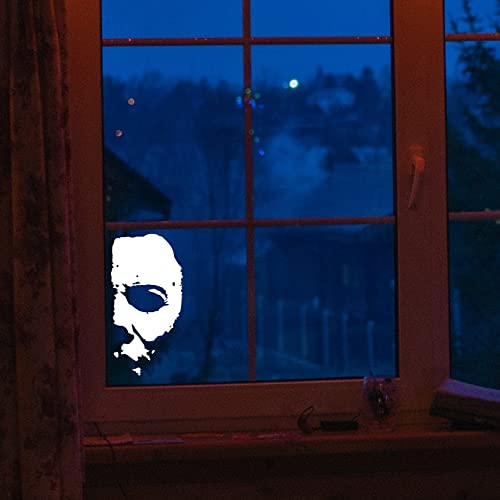 MAZ DISTRIBUTIONS – Michael Myers Creepy Half Face Sticker – Vinyl Scary Half Michael Myers Face Sticker for Car, Truck – Indoor and Outdoor Use – Waterproof Decal for Laptop and iPad -Maz 341 (White) - Image 2