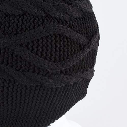 Home Prefer Toddler Girls Sherpa Earflaps Hat Kids Winter Hat Knitted Beanie Fuzzy Peruvian Hat Black S - Image 4