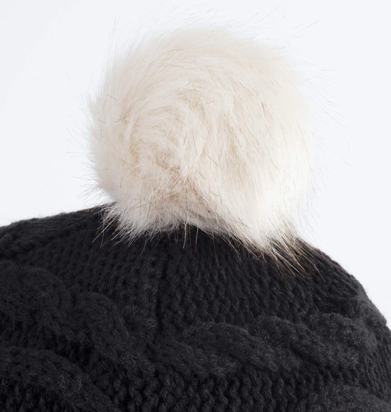 Home Prefer Toddler Girls Sherpa Earflaps Hat Kids Winter Hat Knitted Beanie Fuzzy Peruvian Hat Black S - Image 3