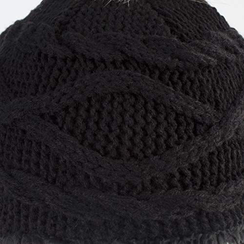 Home Prefer Toddler Girls Sherpa Earflaps Hat Kids Winter Hat Knitted Beanie Fuzzy Peruvian Hat Black S - Image 5