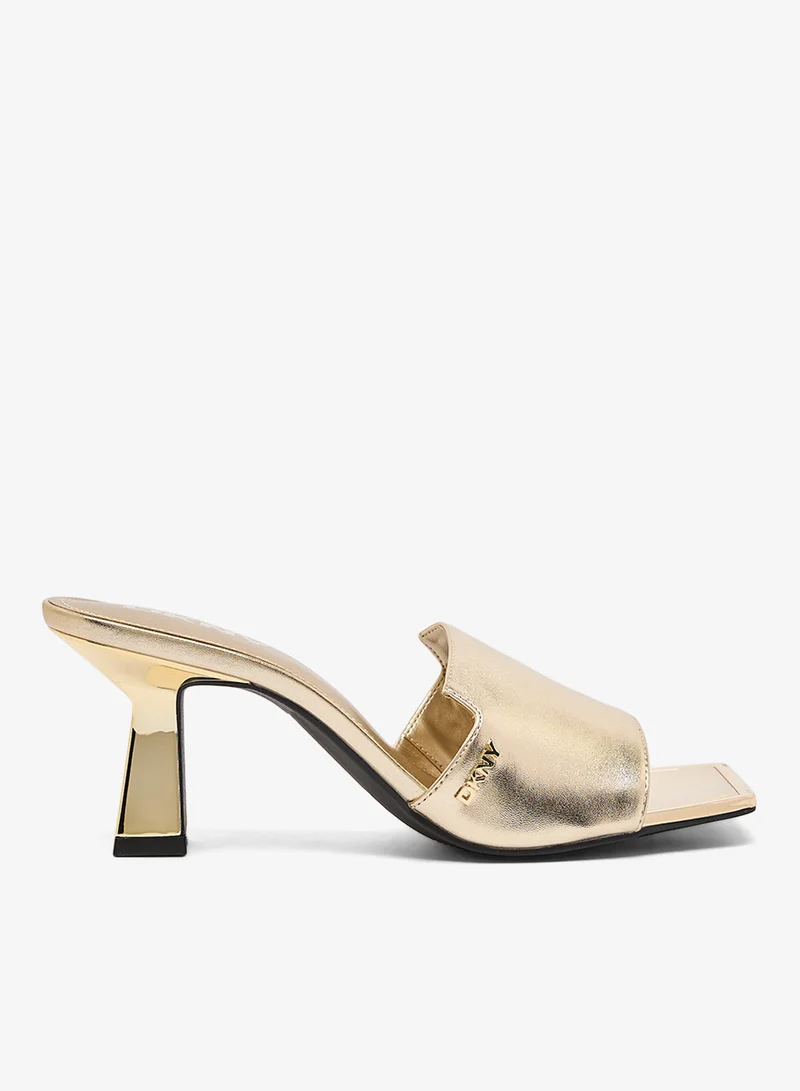 د ك ن ي Kailyn Metallic Nappa PU Heeled Sandals