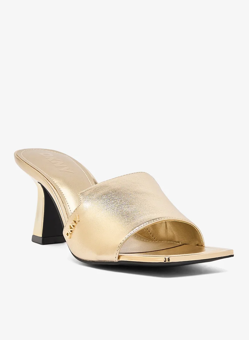 DKNY Kailyn Metallic Nappa PU Heeled Sandals