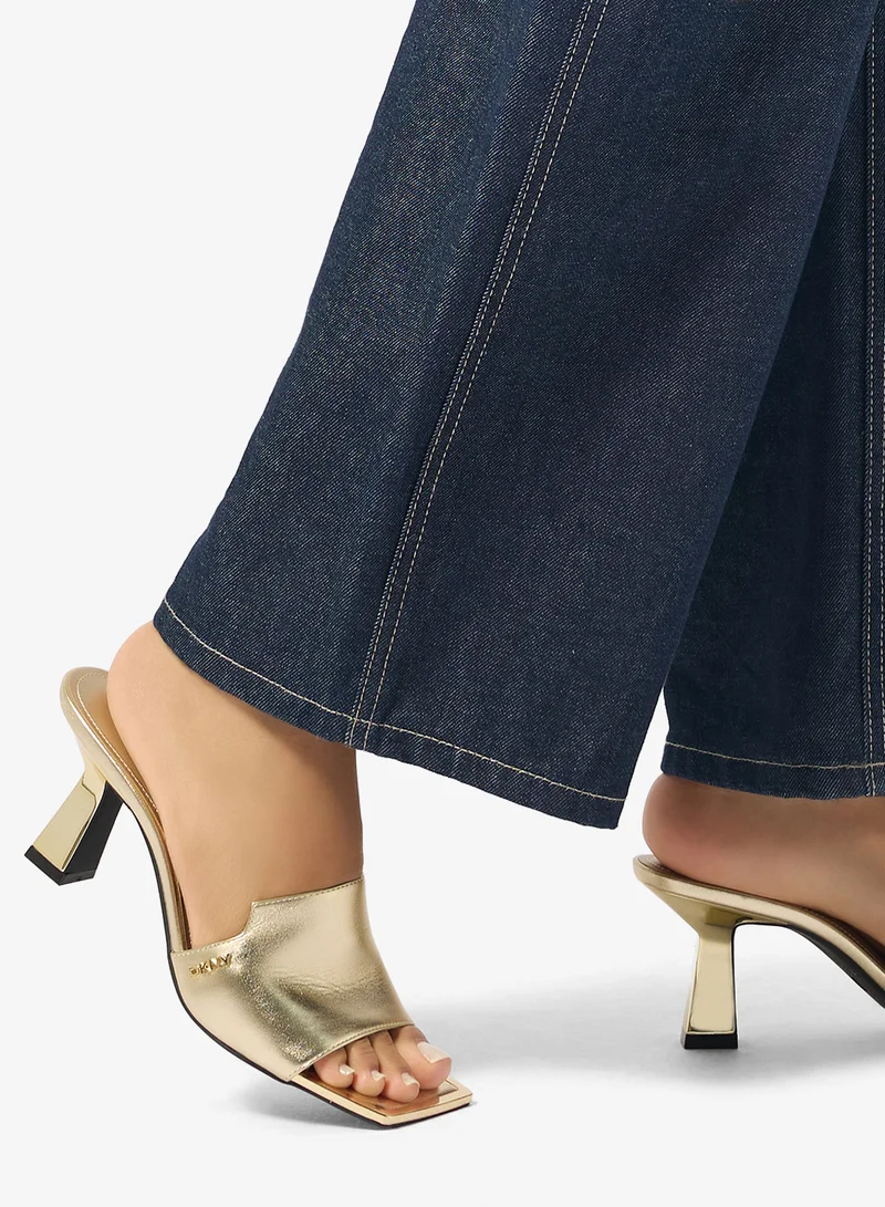 DKNY  Kailyn Metallic Nappa PU Heeled Sandals for Women | Best Price UAE
