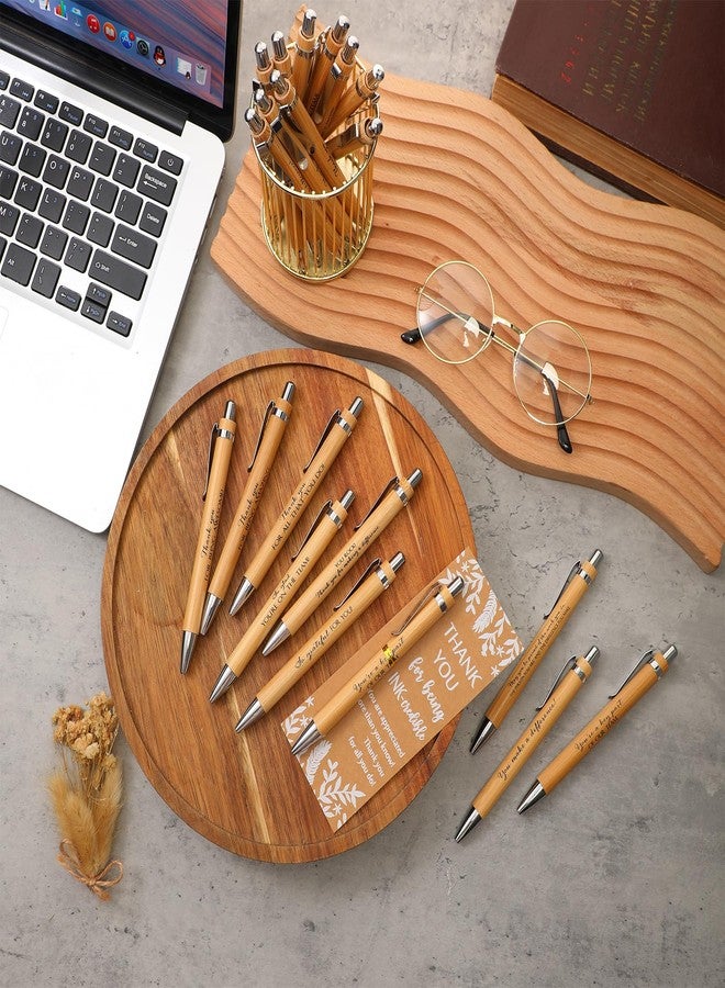 ReliThick 30 Sets Employee Appreciation Gift Inspirational Bamboo Ballpoint Pen Bulk with Thank You Greeting Card Nurses Week Gifts Graduation Party Favor for Nurse Teacher Coworker Volunteer Team - Image 4