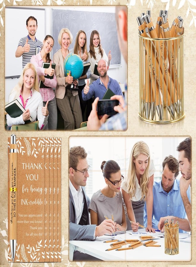 ReliThick 30 Sets Employee Appreciation Gift Inspirational Bamboo Ballpoint Pen Bulk with Thank You Greeting Card Nurses Week Gifts Graduation Party Favor for Nurse Teacher Coworker Volunteer Team - Image 5